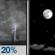 Tuesday Night: Slight Chance Showers And Thunderstorms then Mostly Clear